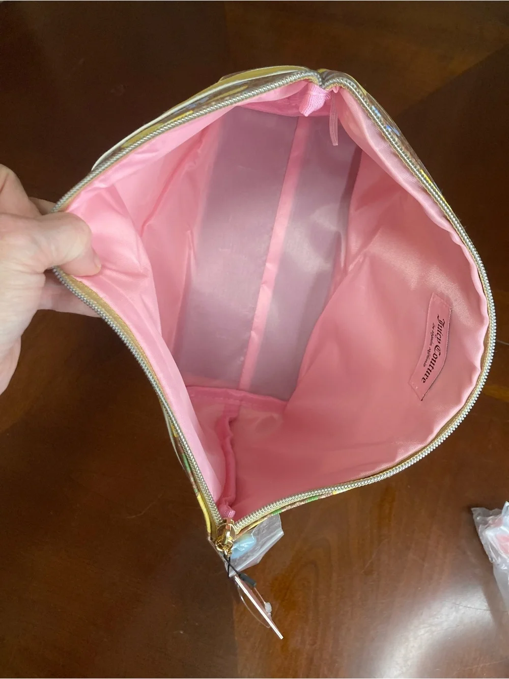 Juicy Couture Fruitful Lemon Cosmetic Pouch NWT | Large Lemon Print Makeup Bag